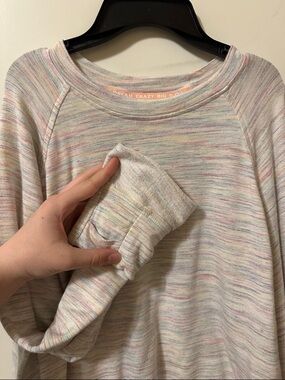 Athleta Heathered Pastel Stripe Kids Sweater
